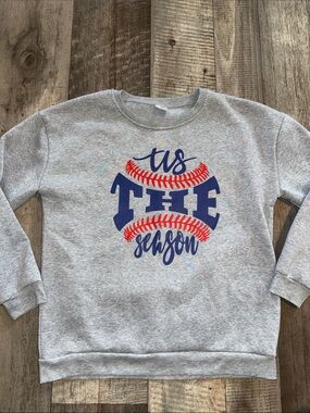 Women’s Grey 'Tis The Season Baseball Sweatshirt-size M